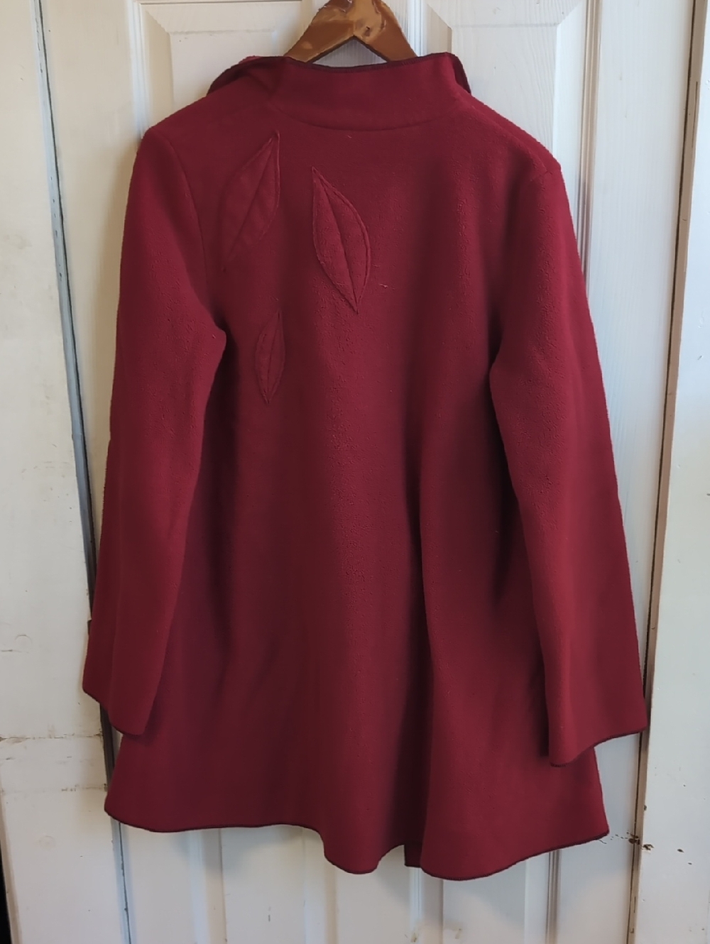 Janska Red Fleece Collared Jacket Women's Size Large - Picture 5 of 5
